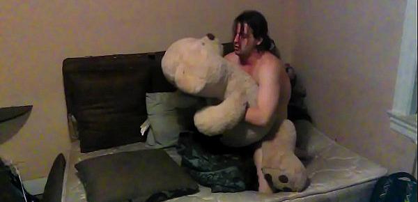  Fucking my new white teddy bear